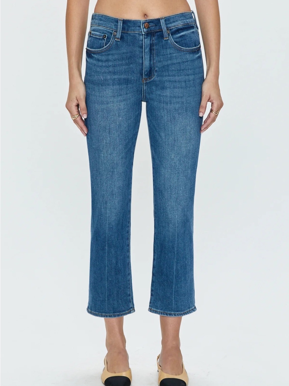 pistola monroe cigarette jeans Cropped Straight Jeans in Amaya Blue